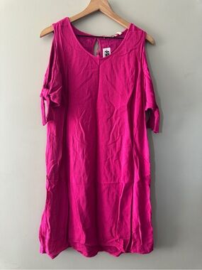 Soft Surroundings | Fuchsia cold shoulder dress | M
